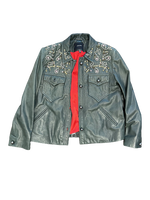 *SALE* Stunning Isabel Marant Leather Shirt Jacket Studded with Crystals in Size 38