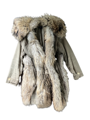 Elegant Joseph Fox Parker Oversized Coat with Fox Shawl Collar Perfect Condition 36