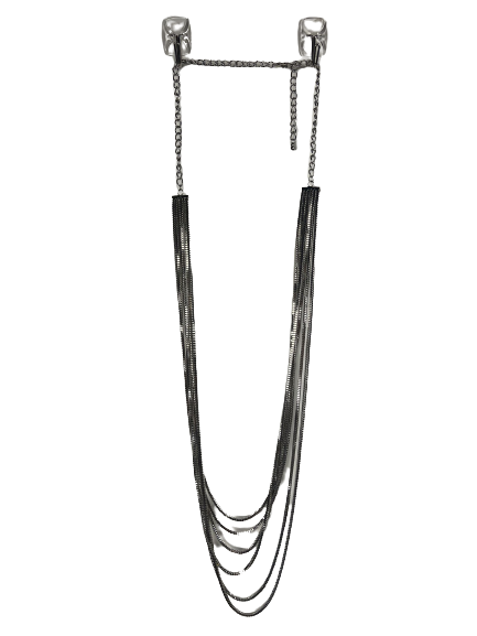 Layered Silver Long Chain Modern And Stylish Jewellery For Women