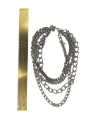 Multi Chain Silver Layered Necklace Stylish Elegant Fashion Accessory