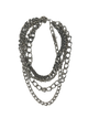 Multi Chain Silver Layered Necklace Stylish Elegant Fashion Accessory