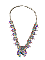 Stunning Silver Aztec Stone Necklace Perfect for Elevating Your Look