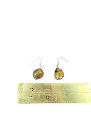 Tiger's Eye Semi Precious Stone Drop Earrings Stylish Tiger's Eye