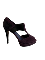 Top Envy Purple Suede Peep Toe Pump Beautiful and Elegant Size 38
