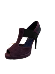Top Envy Purple Suede Peep Toe Pump Beautiful and Elegant Size 38
