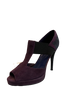 Top Envy Purple Suede Peep Toe Pump Beautiful and Elegant Size 38