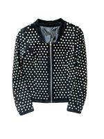 Vintage Black Suede Jacket with Unique Silver Disk Details Small