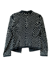 Vintage Black Suede Jacket with Unique Silver Disk Details Small