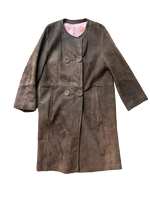 Stylish Women's Brown Suede Coat Perfect Addition to Any Outfit