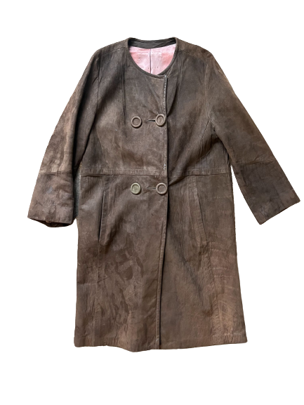 Stylish Women's Brown Suede Coat Perfect Addition to Any Outfit