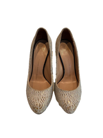 Giuseppe Zanotti Sworovski Crystal Embellished Nude Pumps Stiletto 38