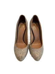 Giuseppe Zanotti Sworovski Crystal Embellished Nude Pumps Stiletto 38