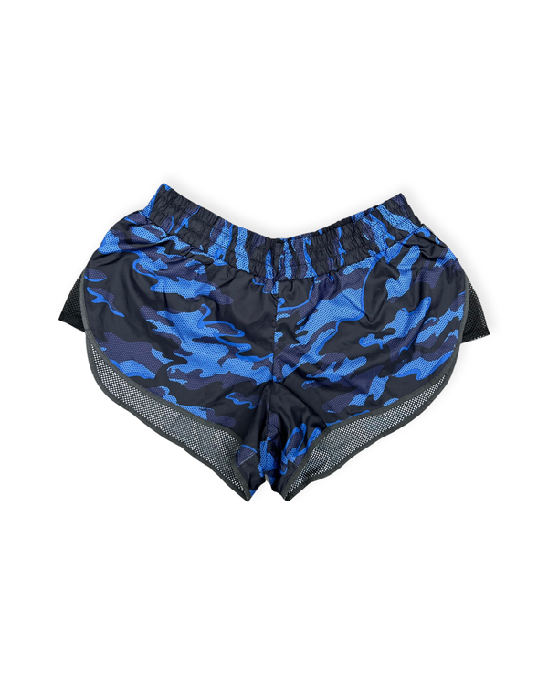 Get Your Workout On with Ivy Park Blue Camo Running Shorts XS Women's Size