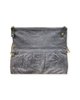 Thomas Wylde Skull Clutch Bag Stunning Grey Leather with Chain Strap
