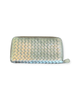 Luxury Metallic Gold Woven Leather Purse with Credit Card Holder Elegant and High-Quality