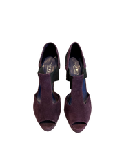 Top Envy Purple Suede Peep Toe Pump Beautiful and Elegant Size 38
