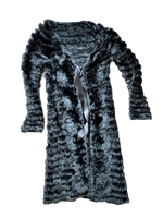 Unsigned Lapin Fur Knitted Full Length Cardigan S