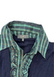 Anna Rita N Navy Shirt Detail Cardigan Comfort and Style Combined Large