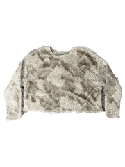 Zara Collection Boucle Fringed Jumper Top Golden Beige Women's Size Small
