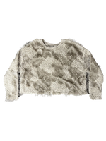Zara Collection Boucle Fringed Jumper Top Golden Beige Women's Size Small