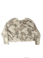 Zara Collection Boucle Fringed Jumper Top Golden Beige Women's Size Small