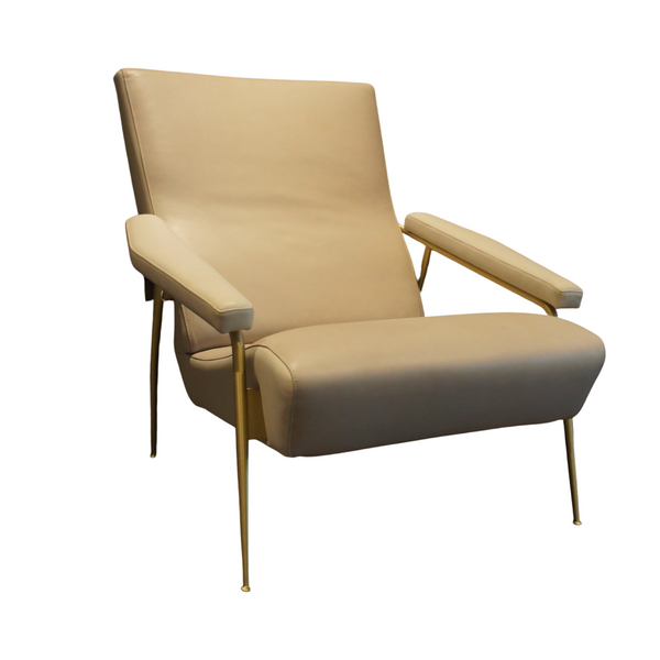 Molteni & C D.153.1 Gio Ponti Paper White and Leather Brass Structure Sold Separately
