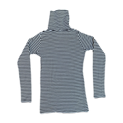 Uniglo Black White Striped Cotton Turtle Neck in Size S Authentic and Chic