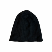 The Elder Statesmen Black Thick Cashmere Beanie Hat