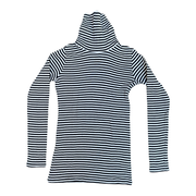 Uniglo Black White Striped Cotton Turtle Neck in Size S Authentic and Chic