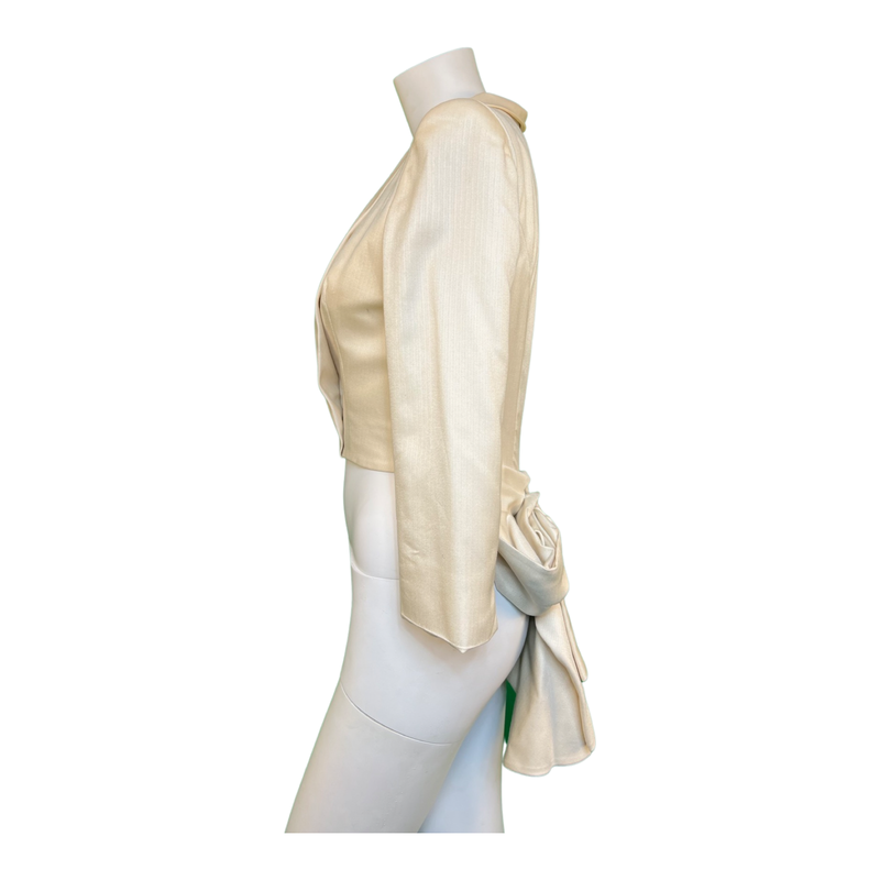 Alexander McQueen Ivory Tuxedo Blazer Lee McQueen Era with Draped Tail Size 38