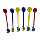 Stunning Set of 6 Murano Glass Cocktail Mixers Spoons with Fish Detail