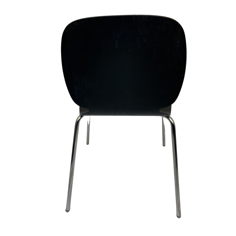 Sleek and Modern Stackable Chair Black  Seat Metal Legs