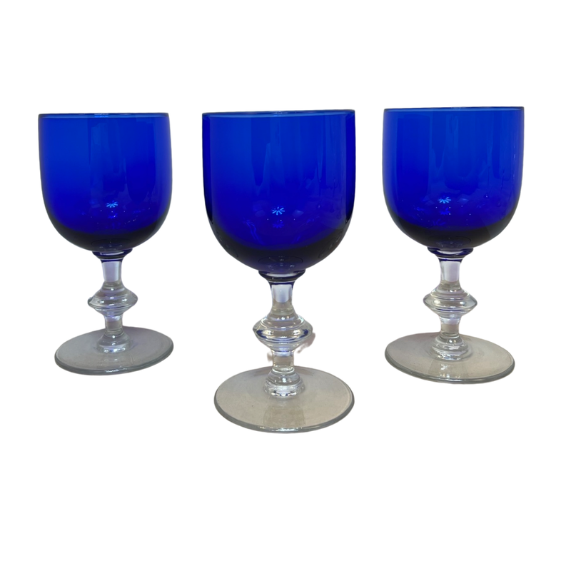 Rare Blue Cobalt Wine Water Glass Perfect Addition to Your Collection