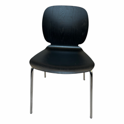 Sleek and Modern Stackable Chair Black  Seat Metal Legs