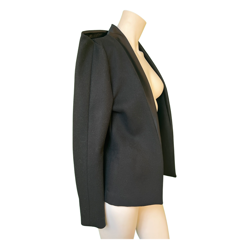 Juan Hernandez Dales Cashmere Couture Blazer Sophisticated Style with Satin Tuxedo Detail 38