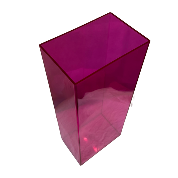 Striking Pink Perspex Vase Eye Catching Large