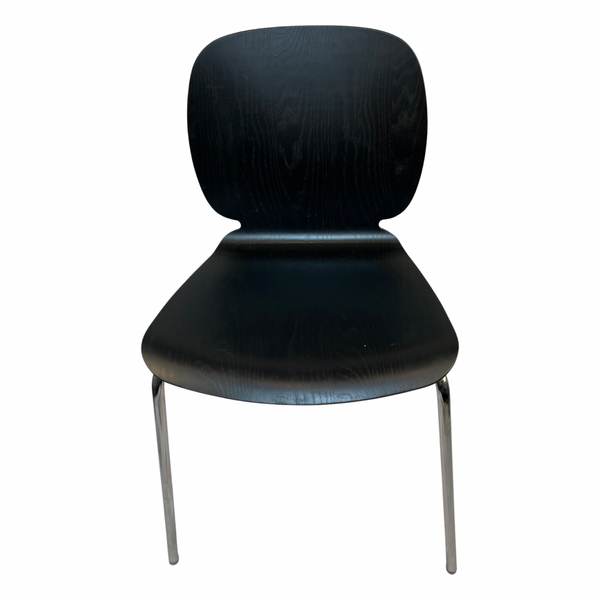 Sleek and Modern Stackable Chair Black  Seat Metal Legs