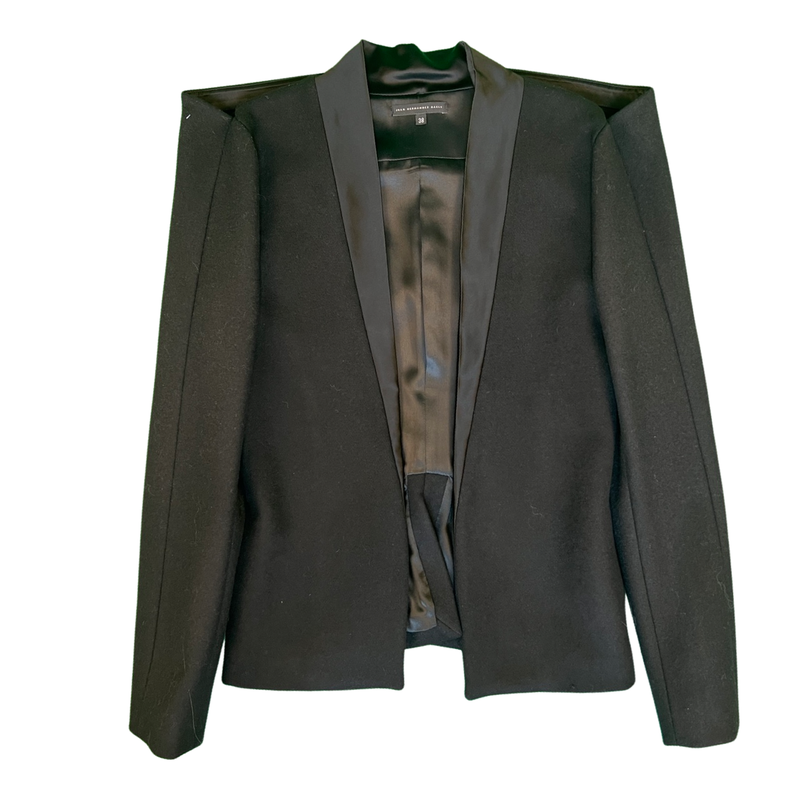 Juan Hernandez Dales Cashmere Couture Blazer Sophisticated Style with Satin Tuxedo Detail 38