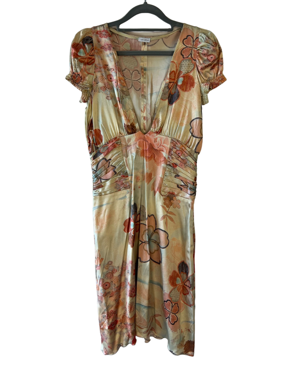 Stunning Alma Aguillar Madrid Printed Silk Dress Size 34