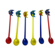 Stunning Set of 6 Murano Glass Cocktail Mixers Spoons with Fish Detail