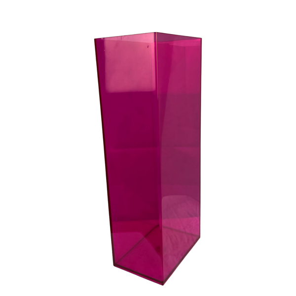 Striking Pink Perspex Vase Eye Catching Large