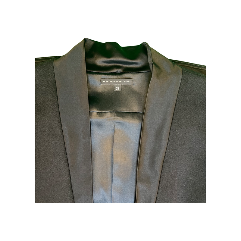 Juan Hernandez Dales Cashmere Couture Blazer Sophisticated Style with Satin Tuxedo Detail 38