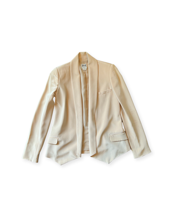 Haute Hippie Nude Silk Blazer Elegant and Sophisticated Size 2