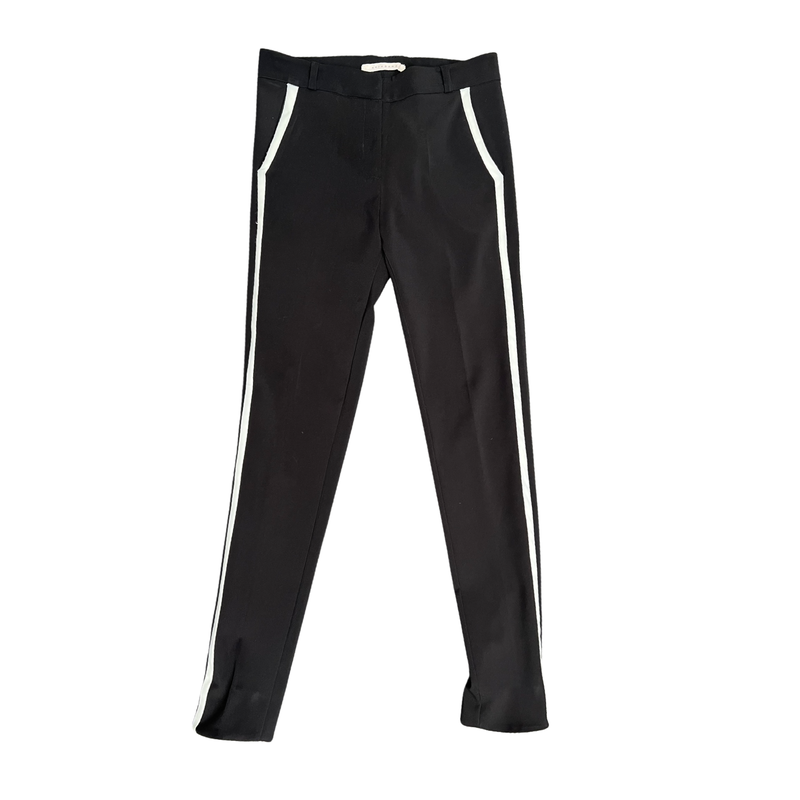 Akia Bara Black Slim Fit Trousers with White Stripe Women's Size 2