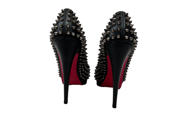 Authentic Christian Louboutin Alti Spike Platform Stiletto Size 38.5 Black